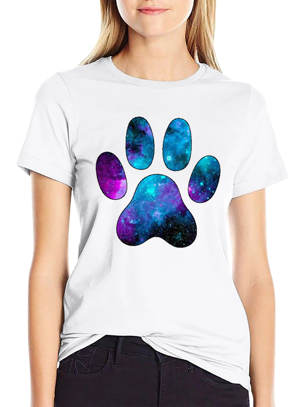 Galaxy Paw Print T-Shirt - Unique Design
