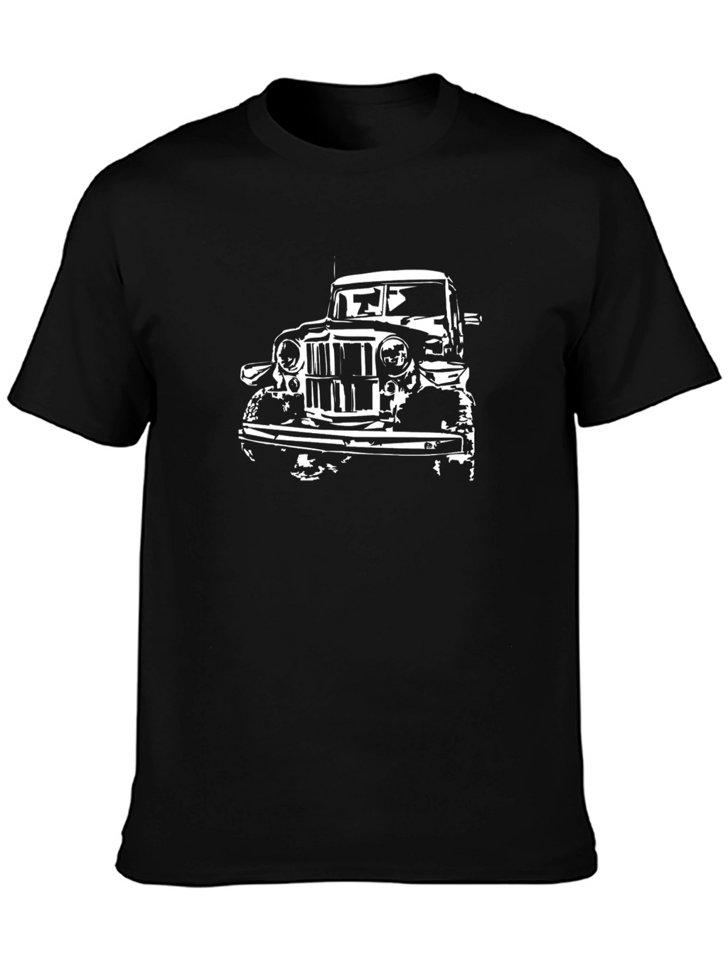Classic Car Graphic Tee - Black Cotton T-Shirt