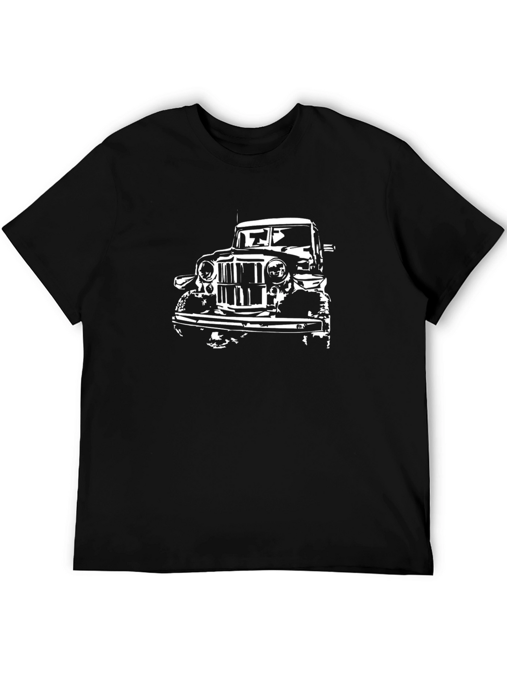 Classic Car Graphic Tee - Black Cotton T-Shirt