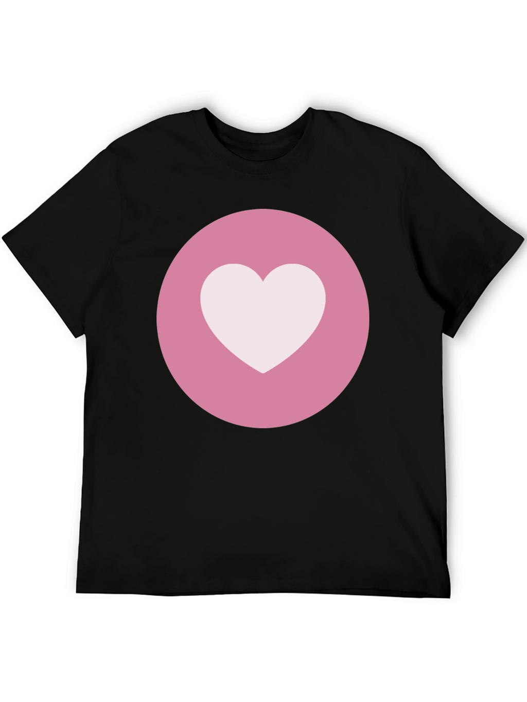 Heart Circle Graphic Tee - Black Casual Comfort