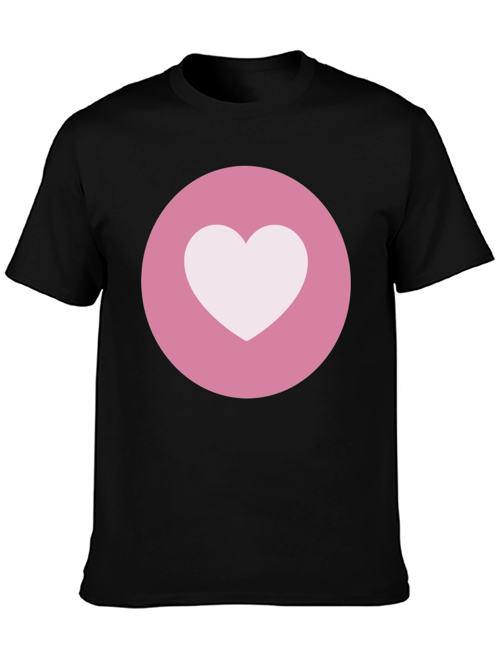 Heart Circle Graphic Tee - Black Casual Comfort