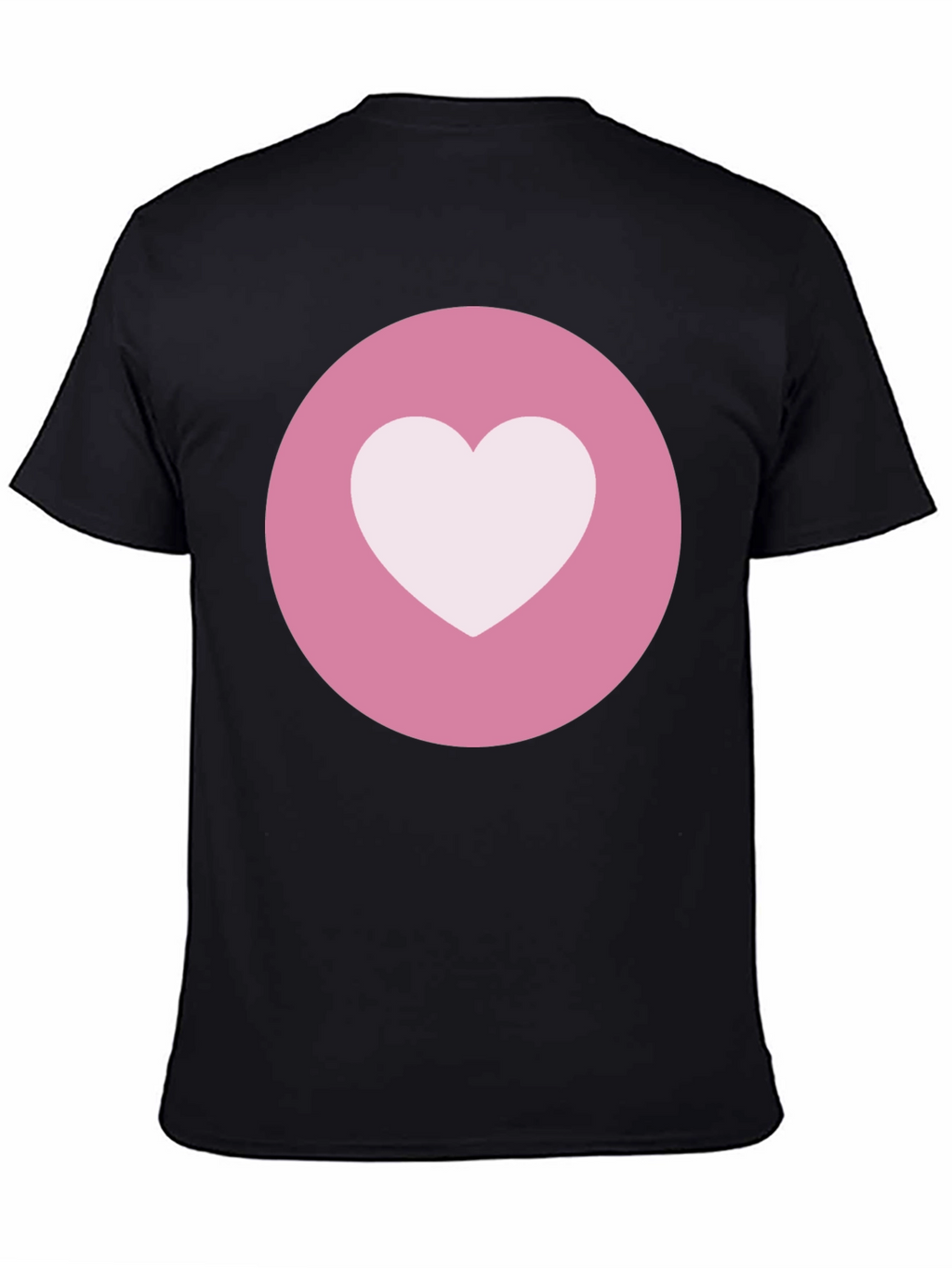 Heart Circle Graphic Tee - Black Casual Comfort