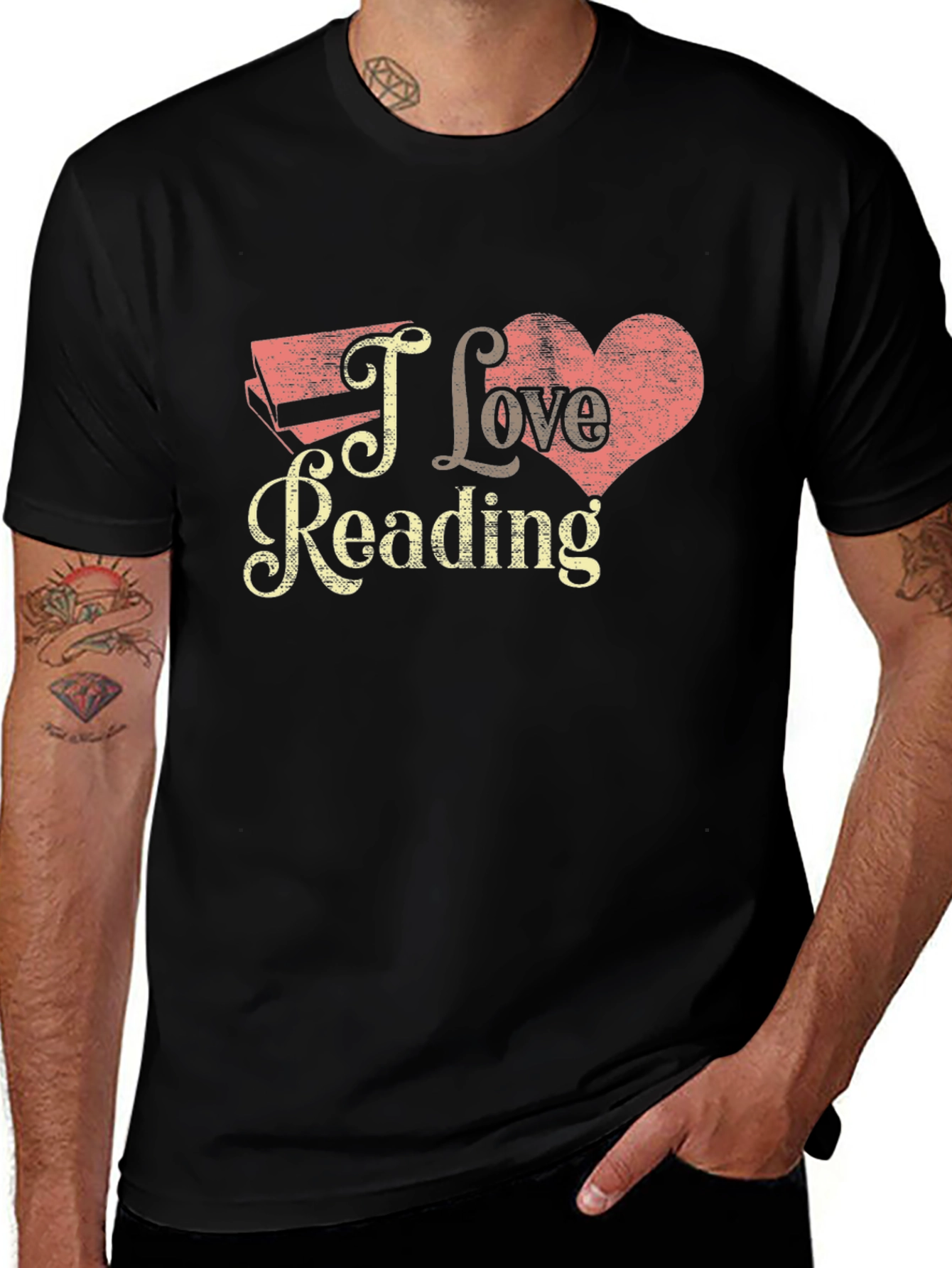 I Love Reading Black T-Shirt - Book Lover Tee