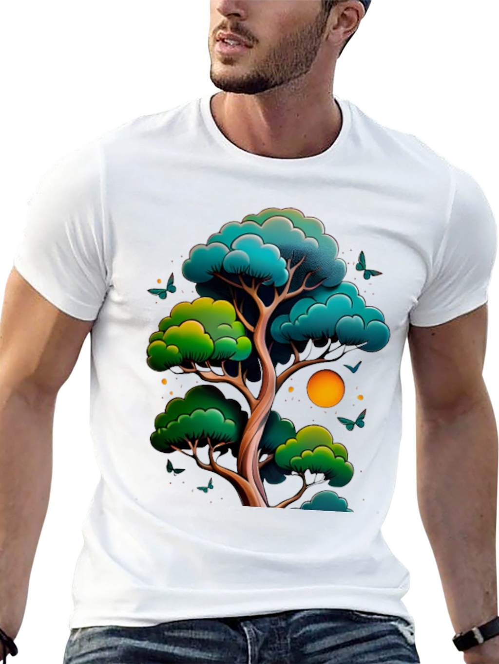 Zen Tree Graphic Tee - Nature Inspired Black T-Shirt