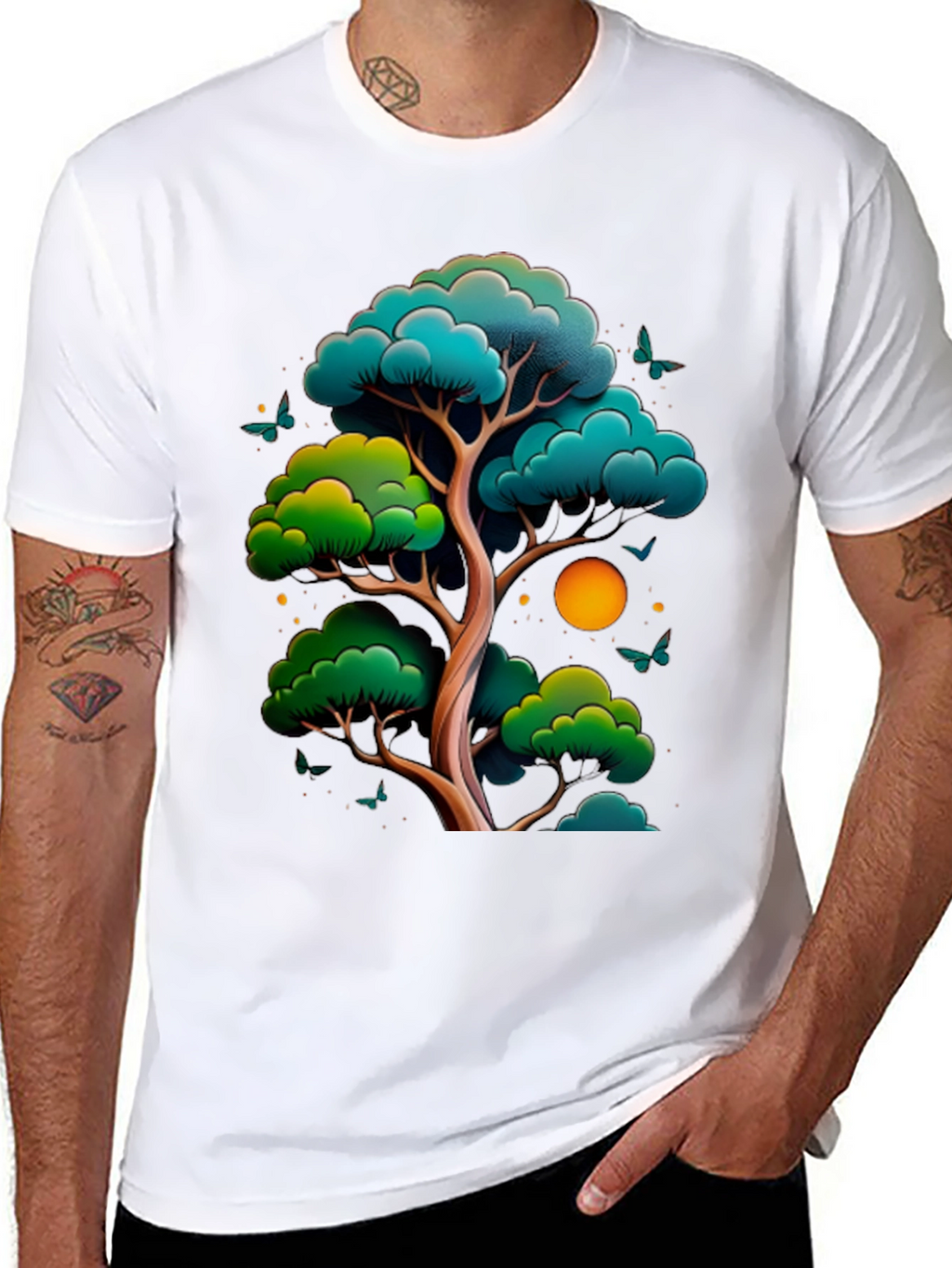Zen Tree Graphic Tee - Nature Inspired Black T-Shirt