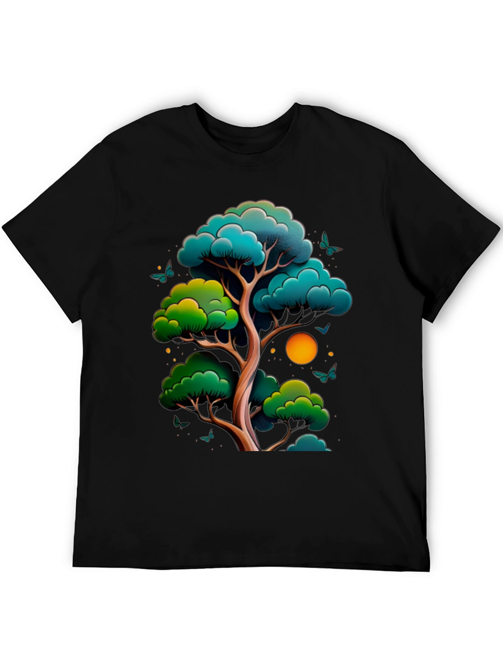 Zen Tree Graphic Tee - Nature Inspired Black T-Shirt