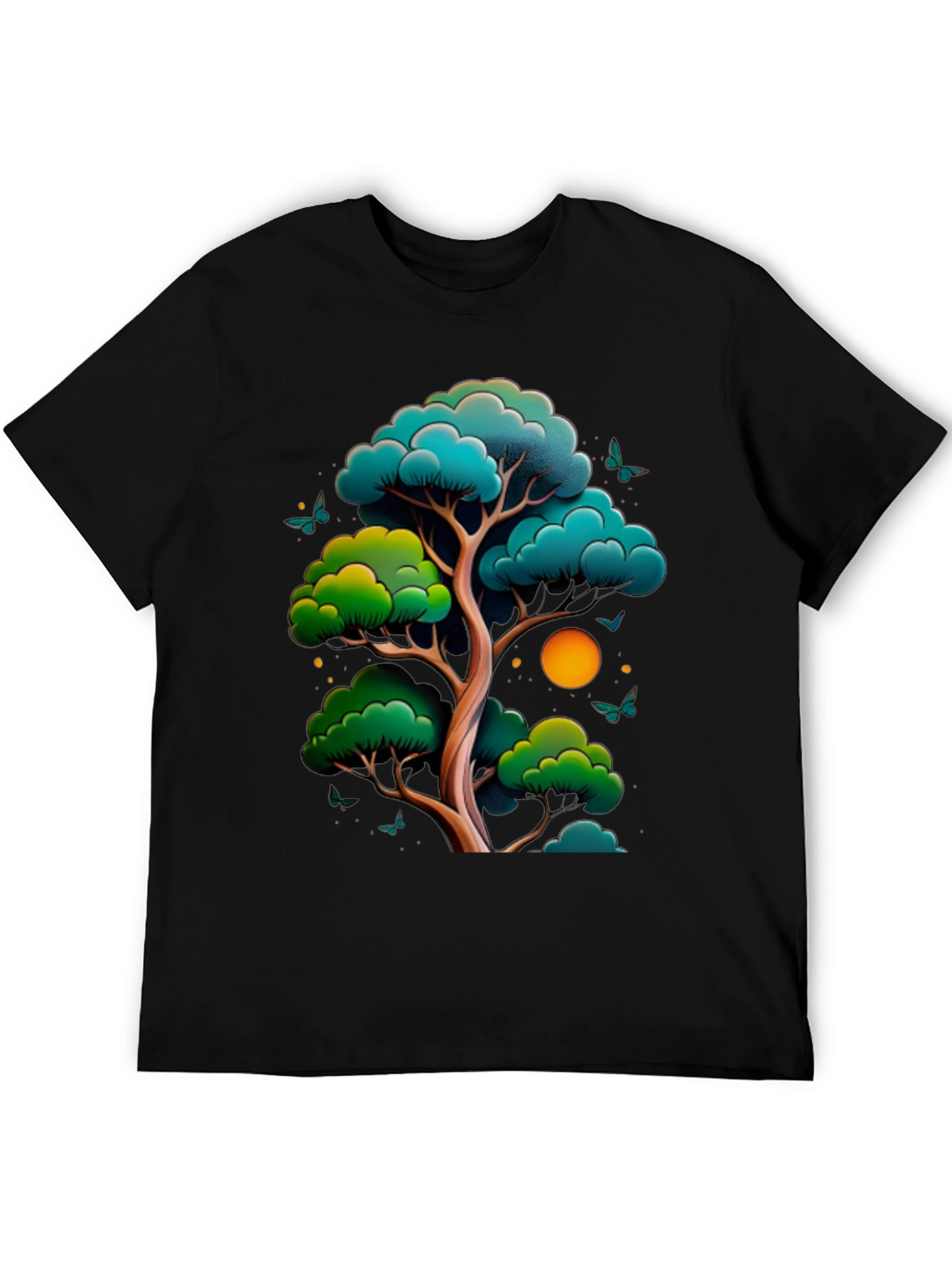 Zen Tree Graphic Tee - Nature Inspired Black T-Shirt