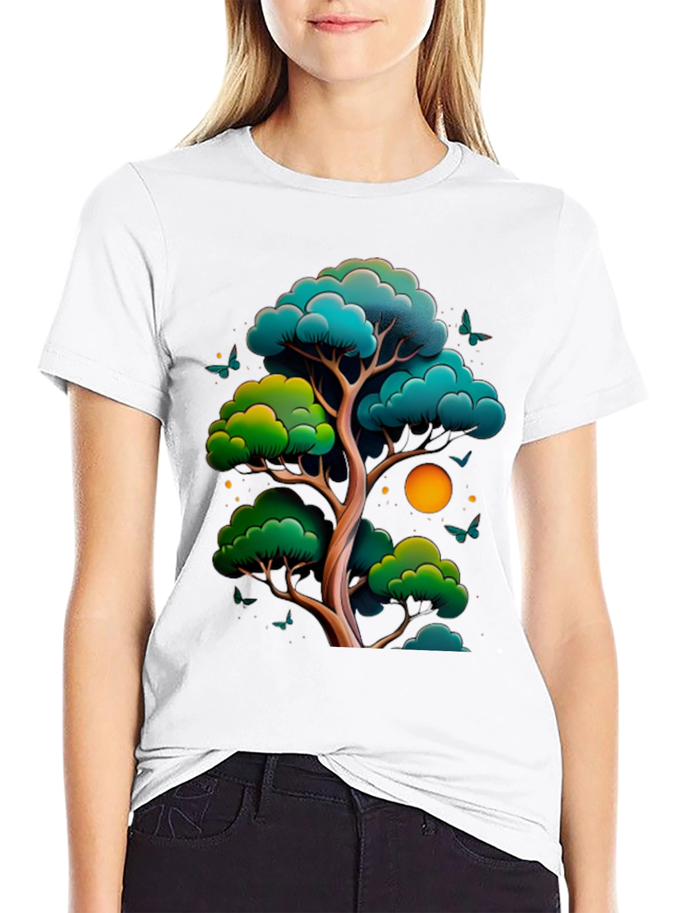 Zen Tree Graphic Tee - Nature Inspired Black T-Shirt