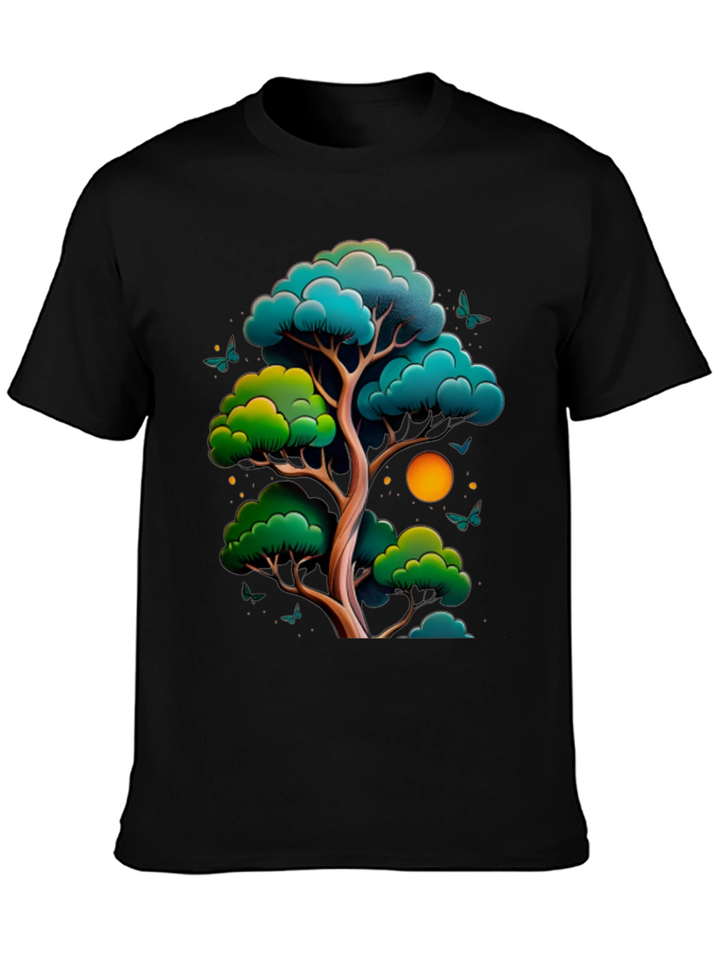 Zen Tree Graphic Tee - Nature Inspired Black T-Shirt