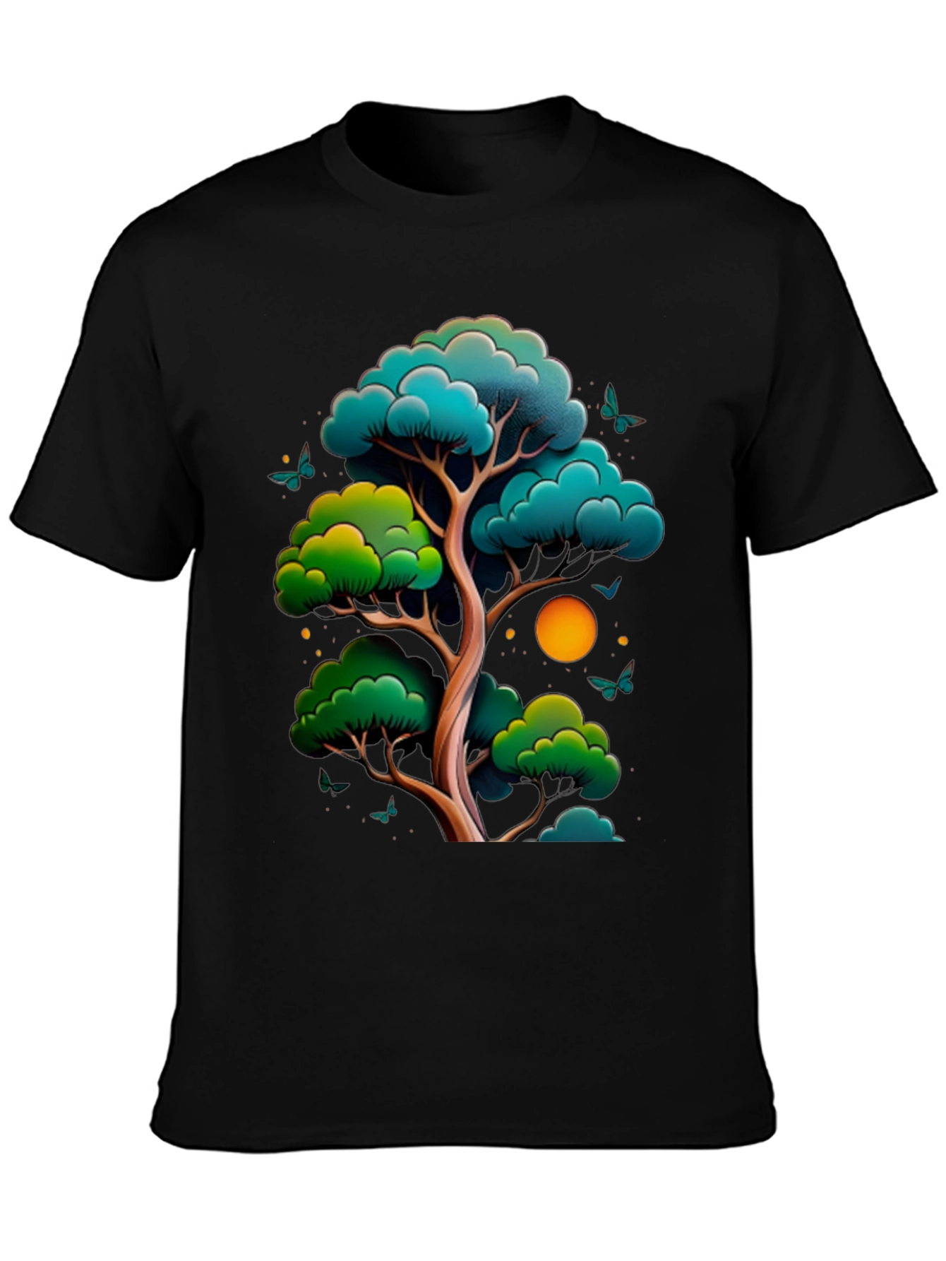 Zen Tree Graphic Tee - Nature Inspired Black T-Shirt