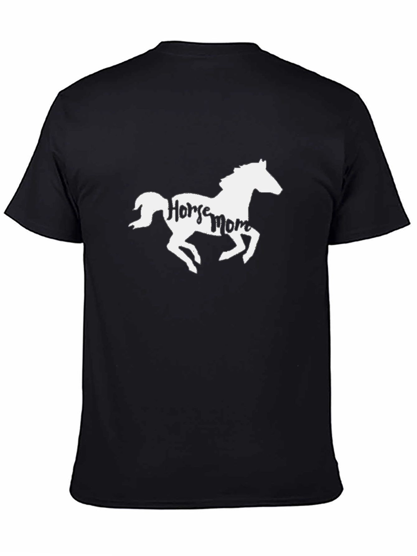Horse Mom Graphic T-Shirt - Black Cotton Tee