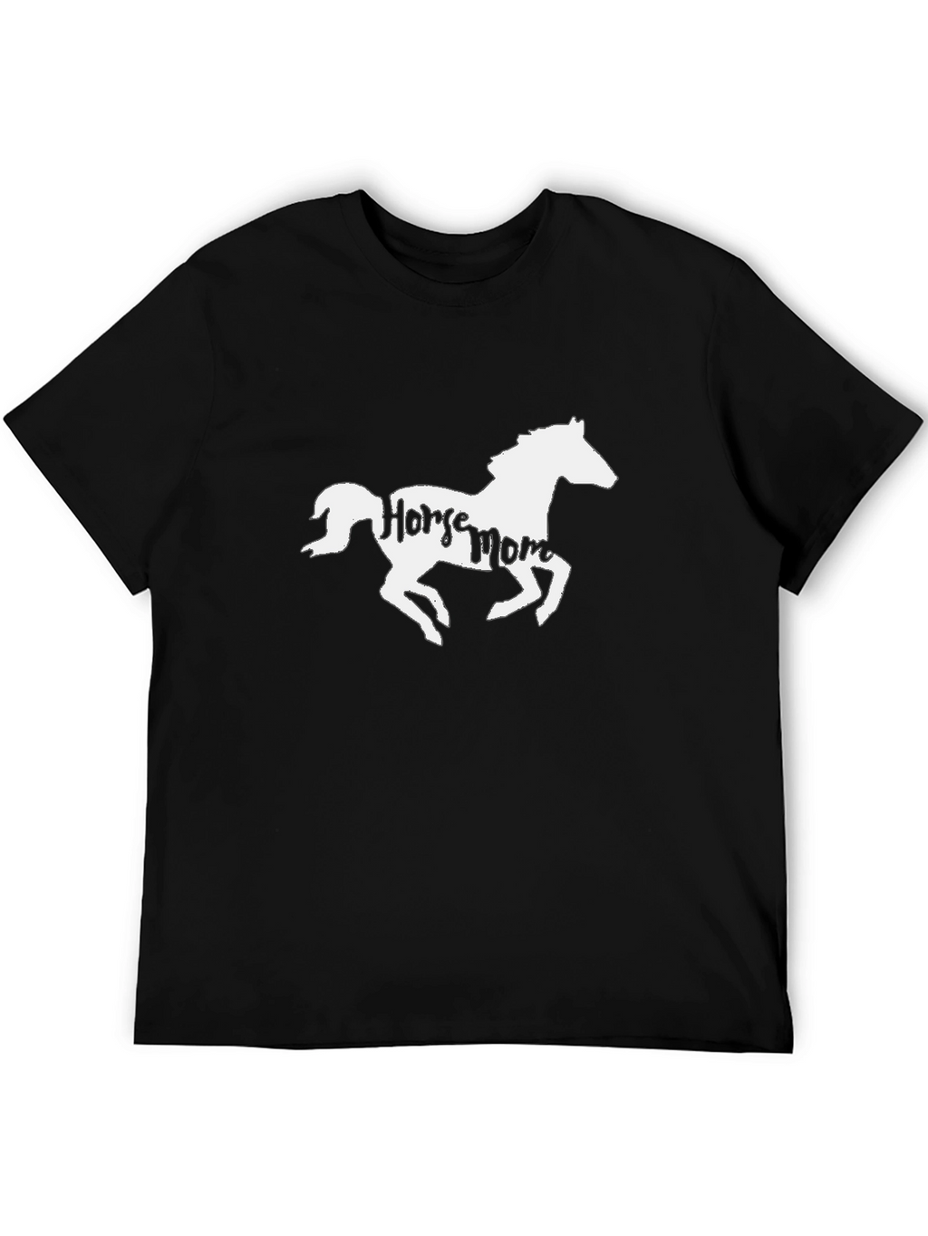 Horse Mom Graphic T-Shirt - Black Cotton Tee