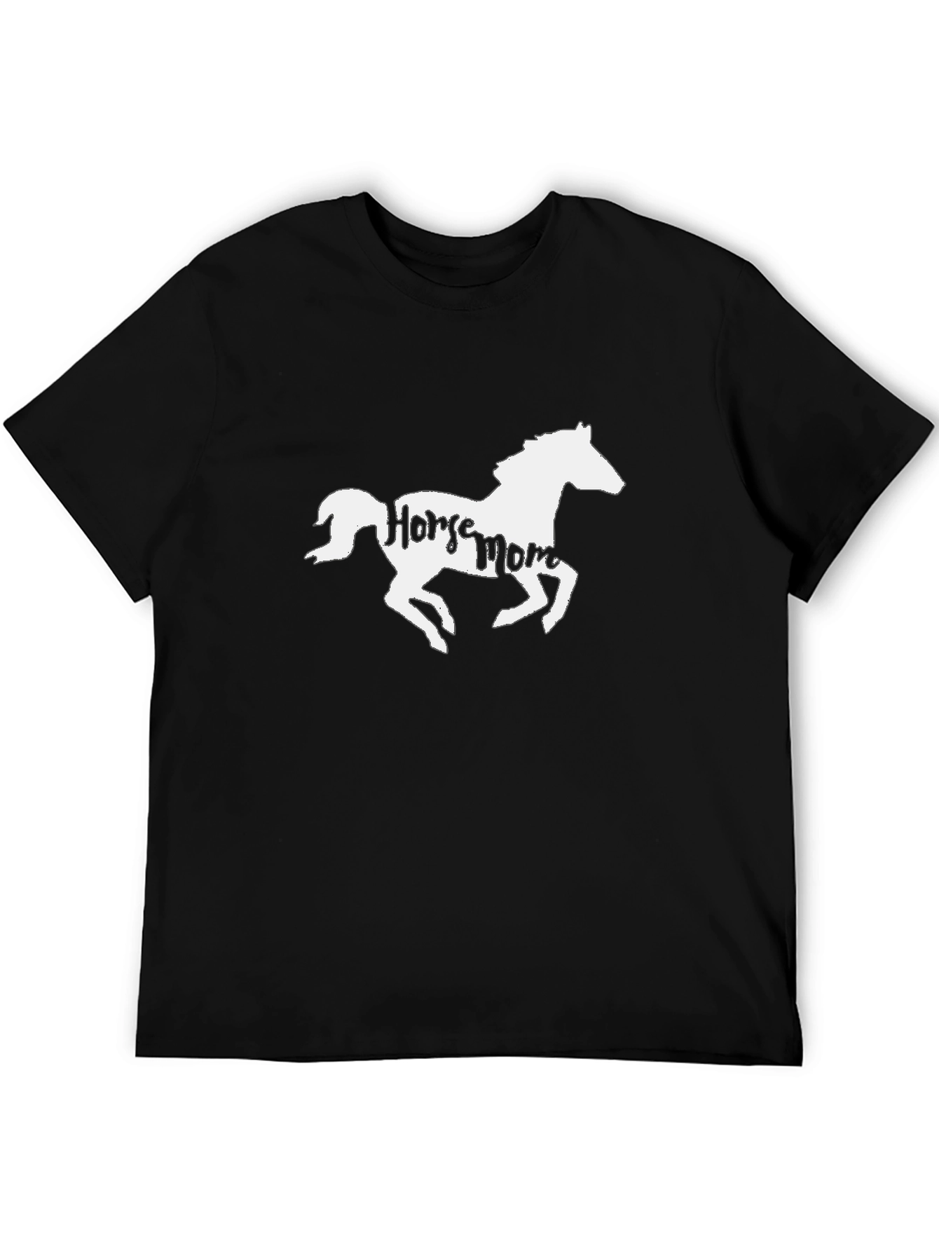Horse Mom Graphic T-Shirt - Black Cotton Tee