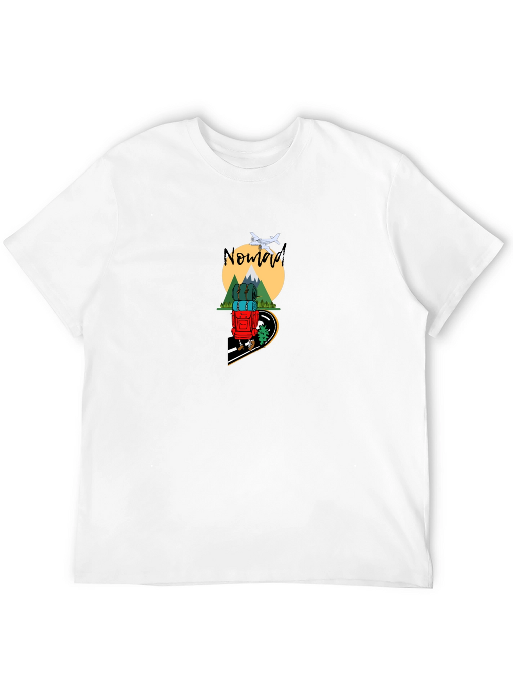 Nomad Adventure Graphic Tee - Black Cotton T-Shirt
