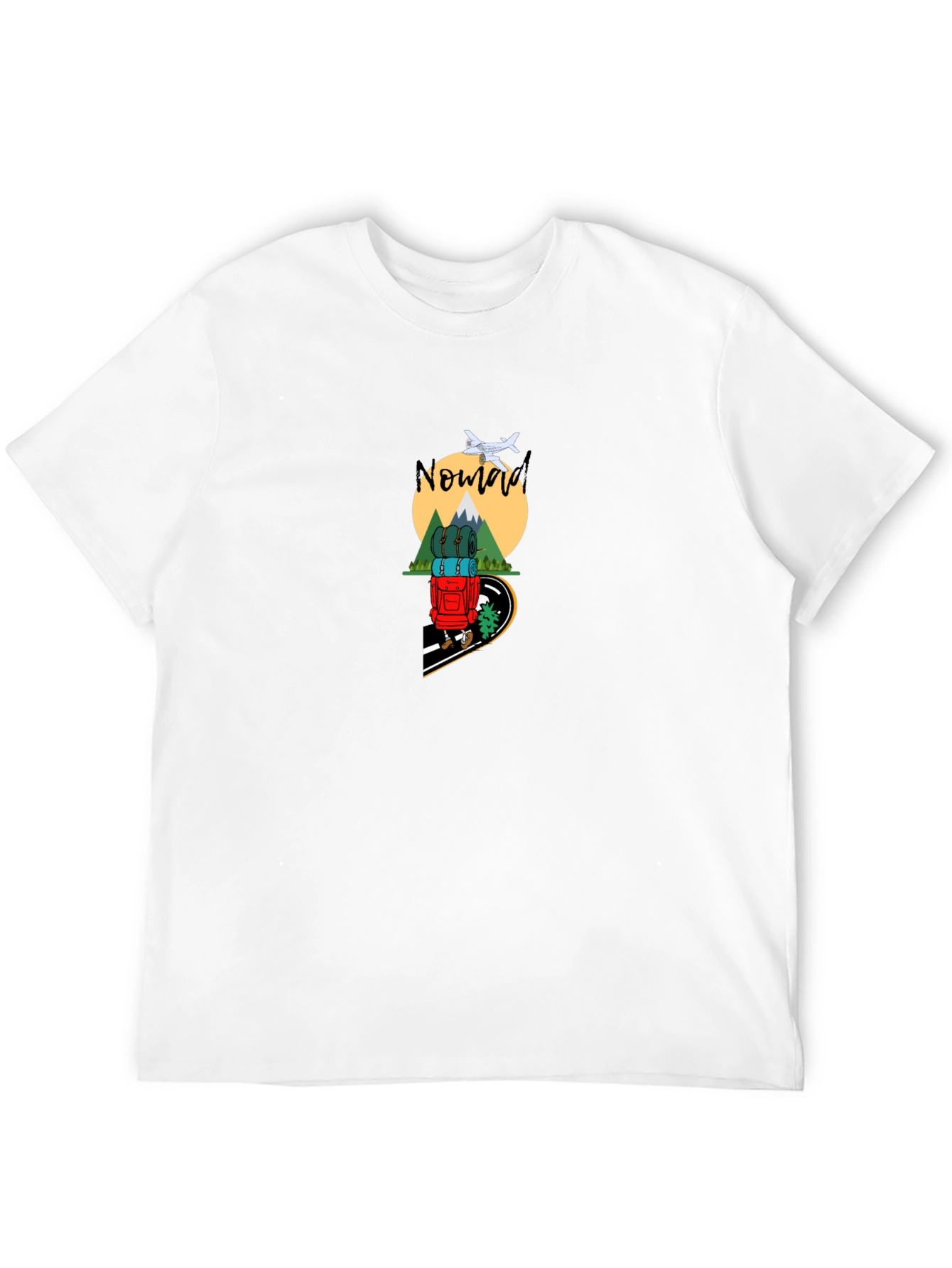 Nomad Adventure Graphic Tee - Black Cotton T-Shirt