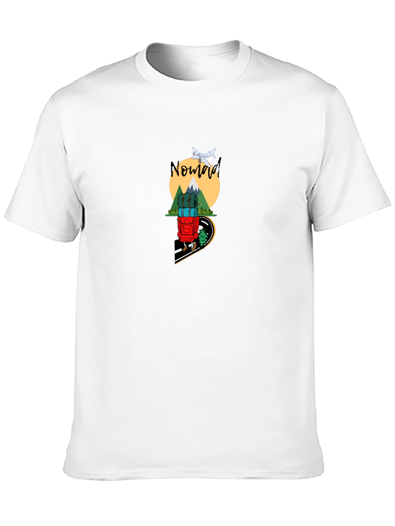 Nomad Adventure Graphic Tee - Black Cotton T-Shirt