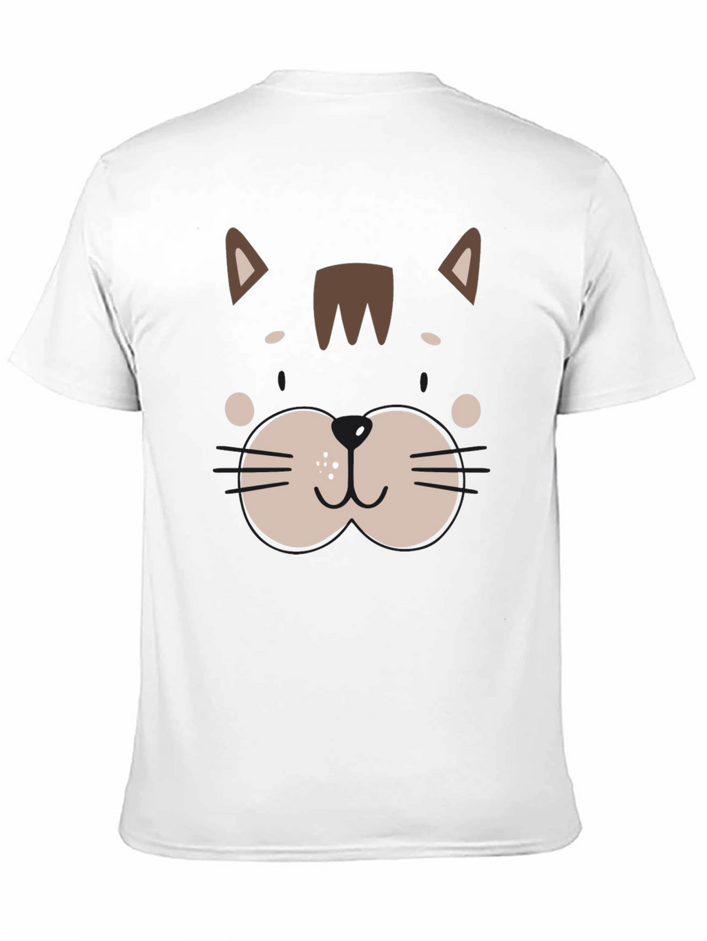 Cute Cat Face Graphic Black T-Shirt