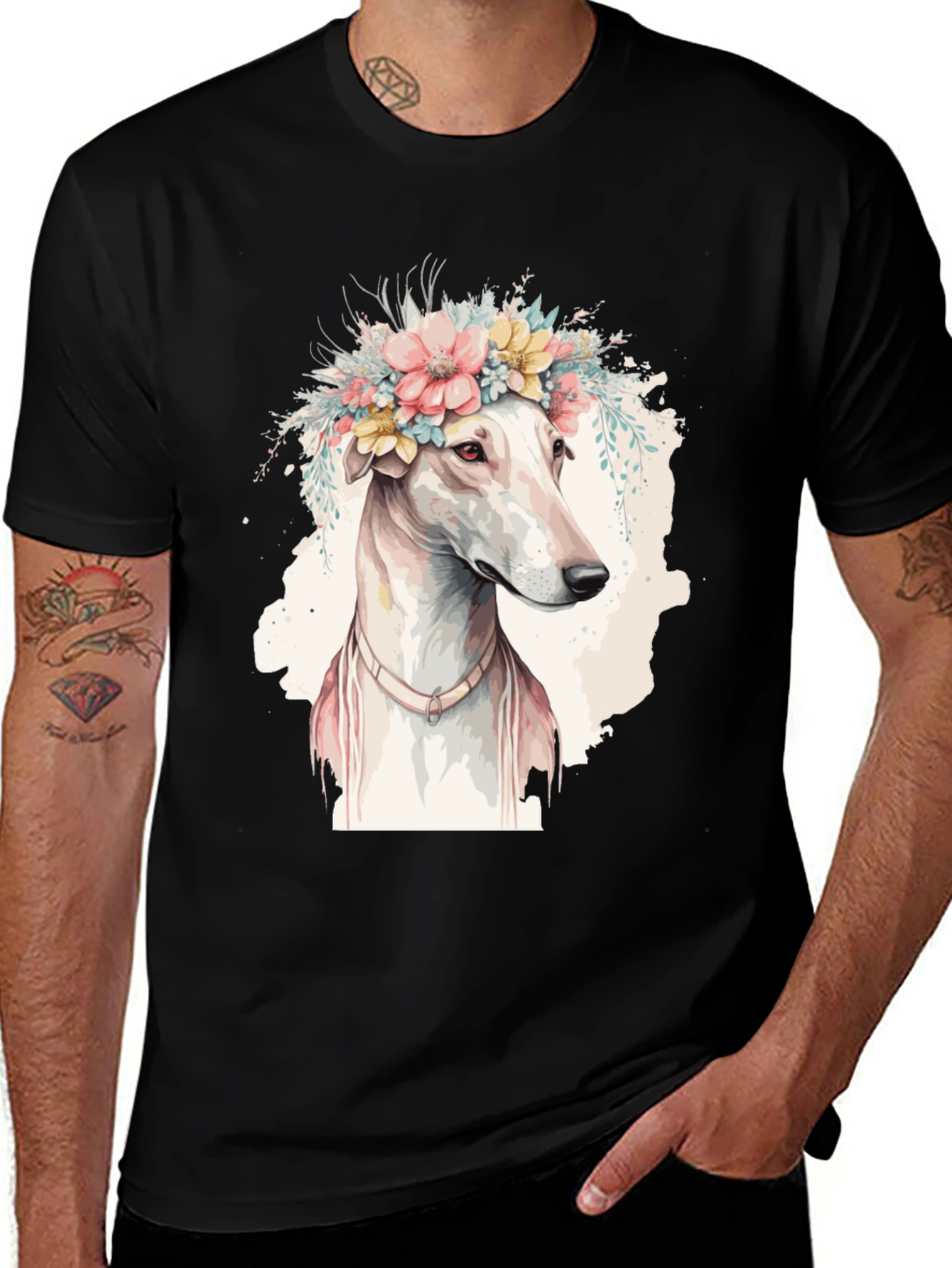 Dog with Floral Crown T-Shirt - Unique Pet Lover Gift