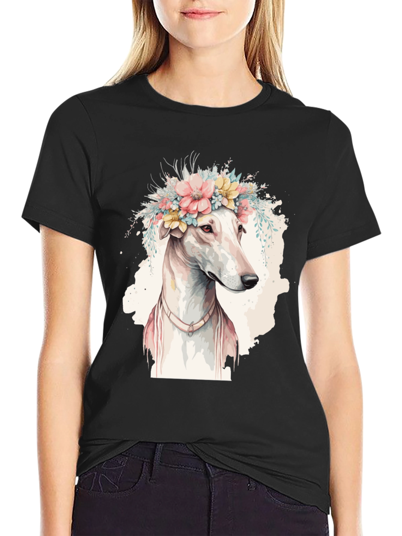 Dog with Floral Crown T-Shirt - Unique Pet Lover Gift