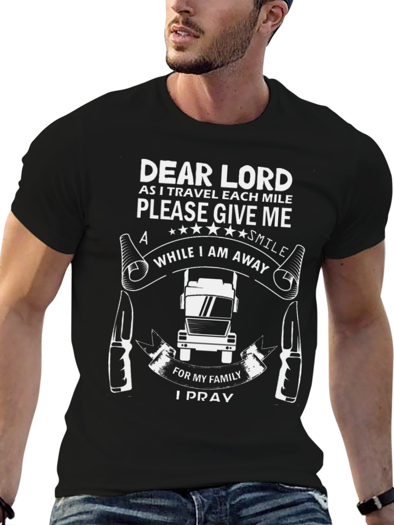 Dear Lord Trucker T-Shirt - Travel Safe Prayer Tee