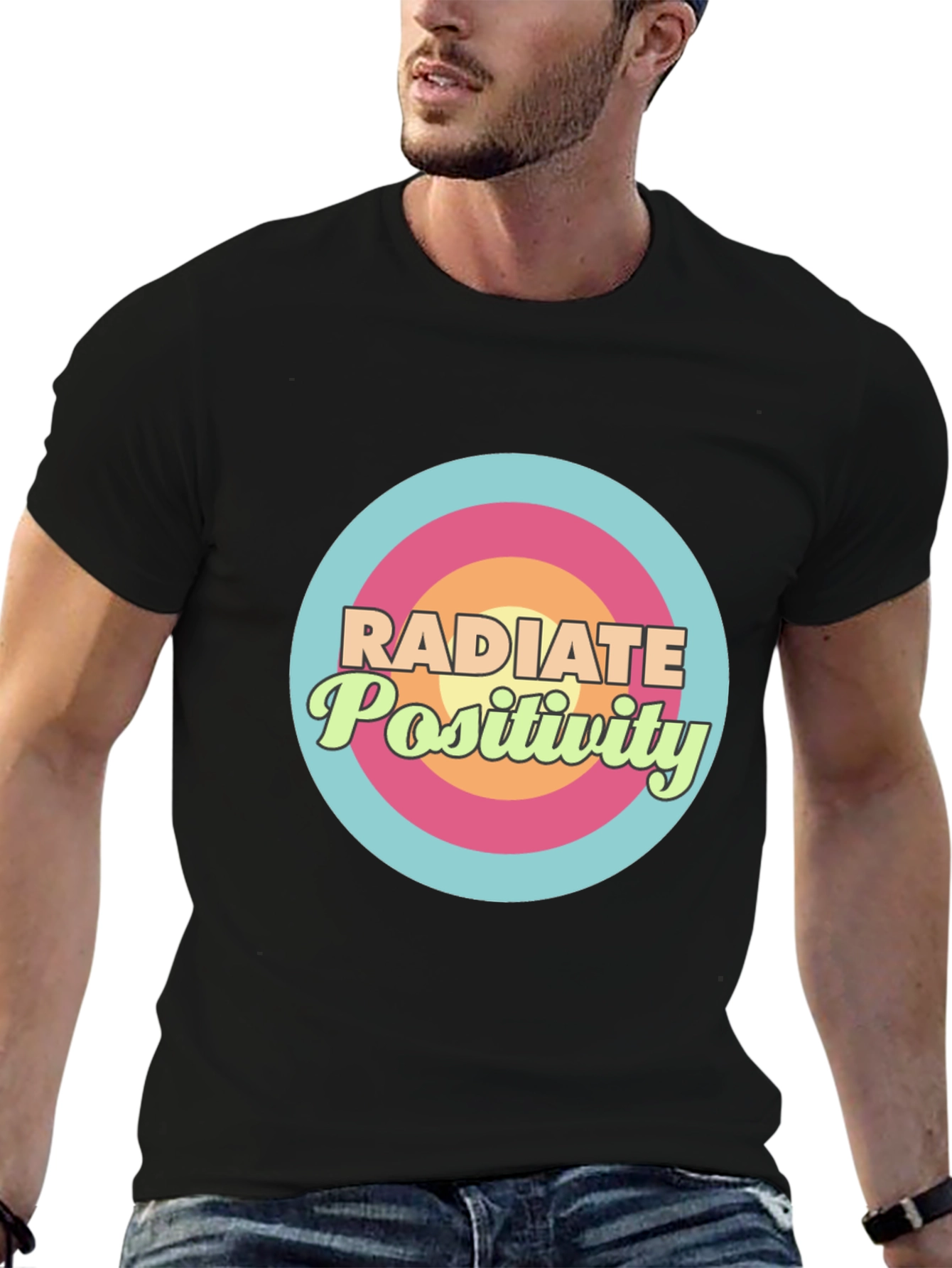 Radiate Positivity Graphic T-Shirt - Stylish Comfort
