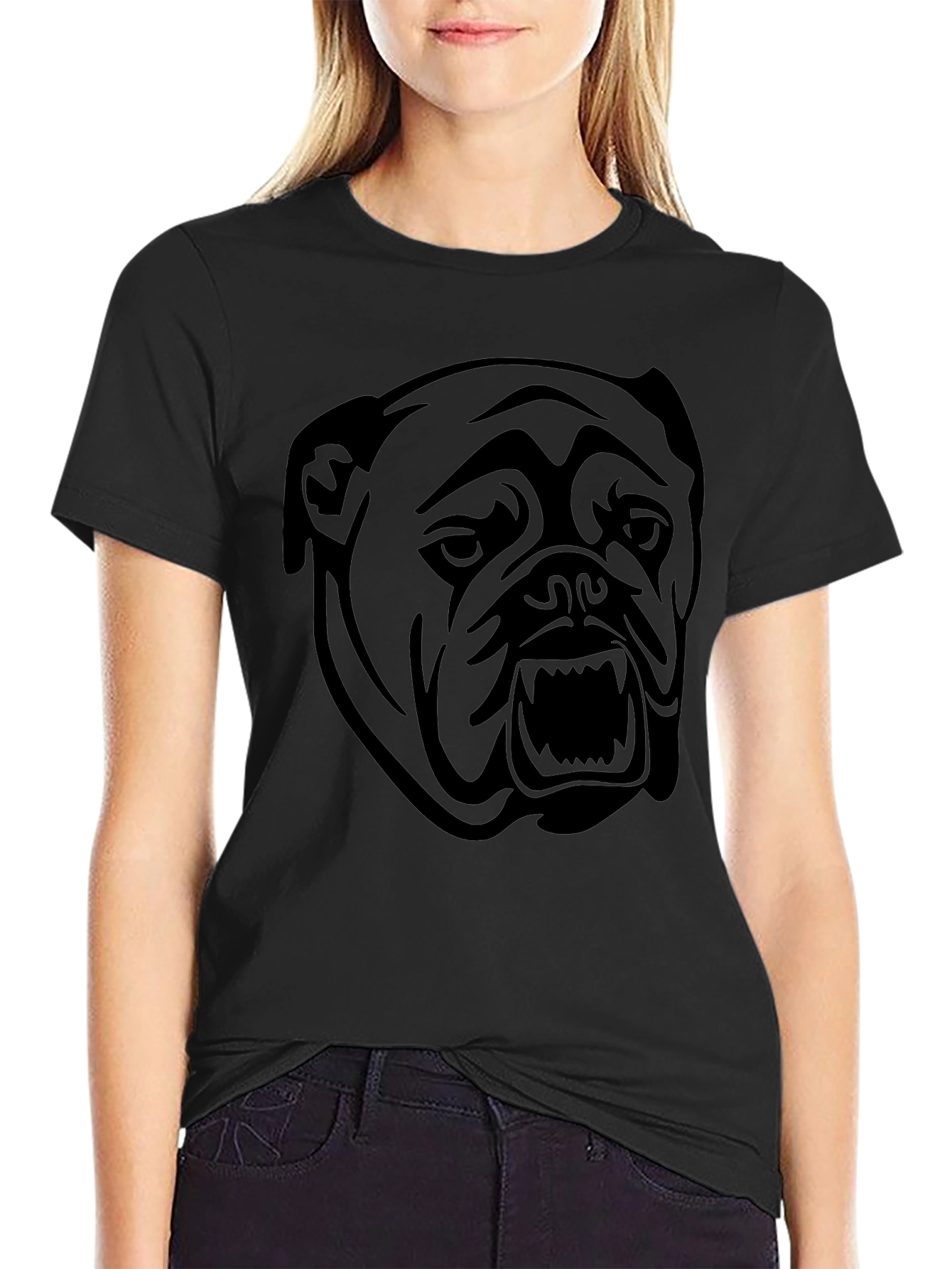 Black Bulldog Graphic Tee - Mens Casual Shirt