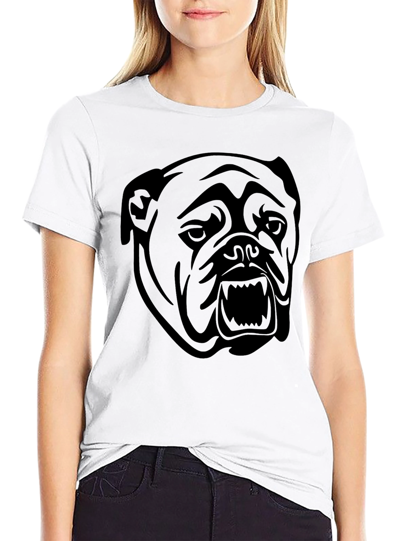 Black Bulldog Graphic Tee - Mens Casual Shirt