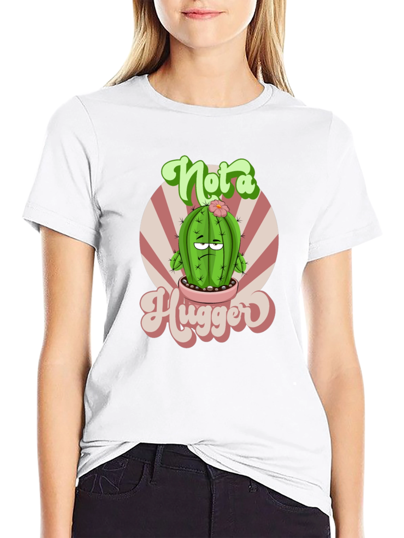 Not a Hugger Cactus Graphic T-Shirt