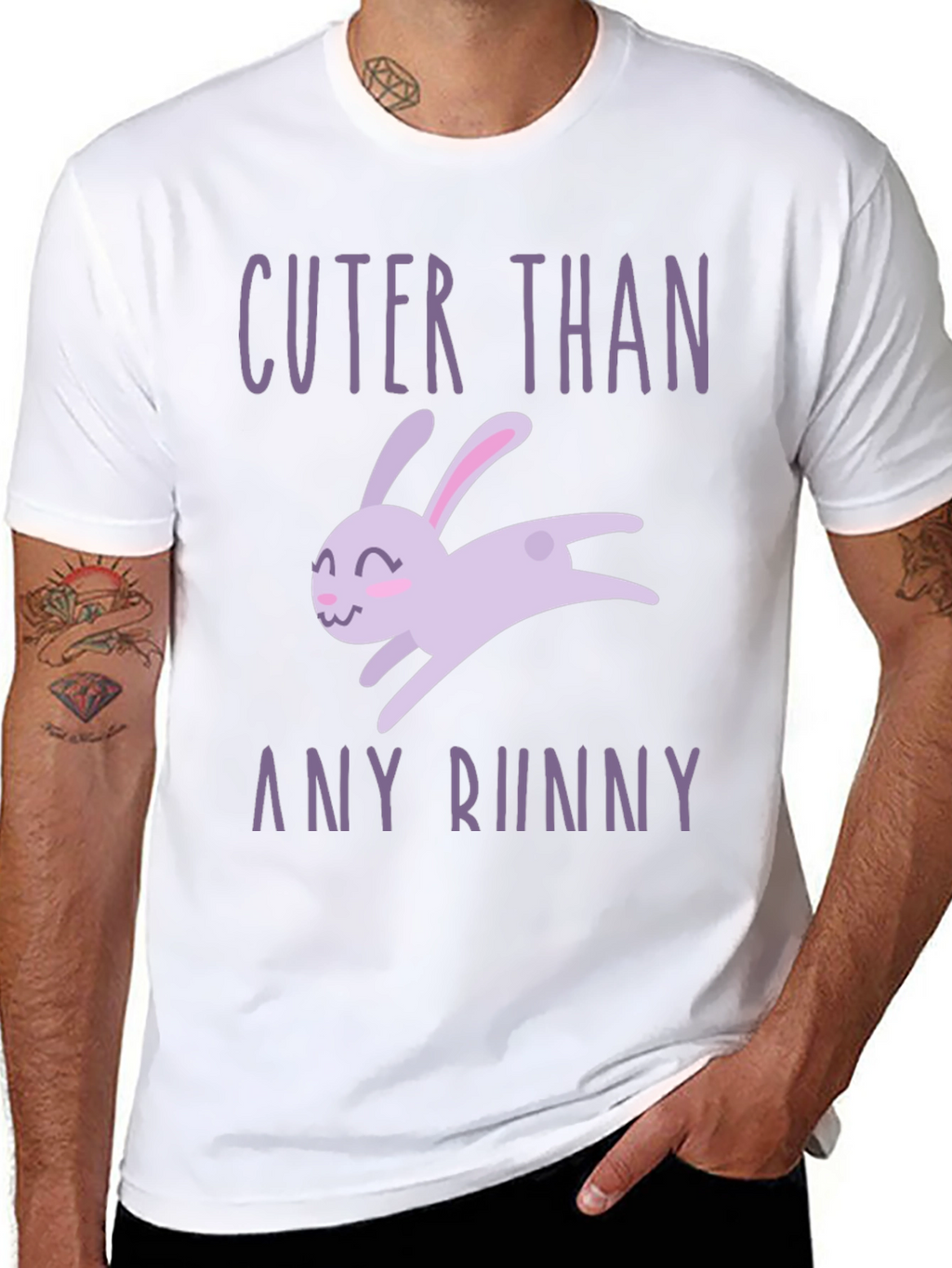 Cuter Than Any Bunny Black Graphic T-Shirt