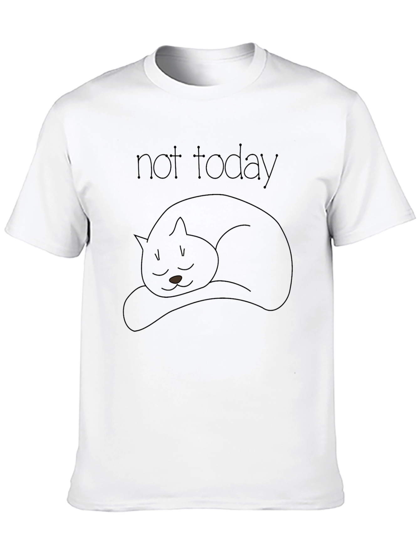 Not Today Black Cat T-Shirt - Unisex Cotton Tee