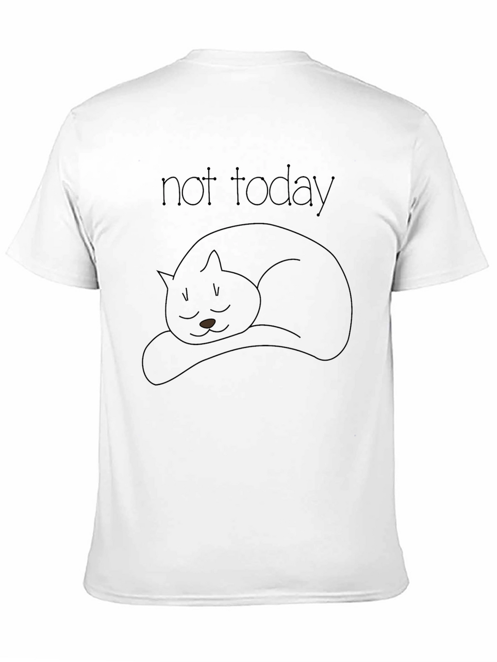 Not Today Black Cat T-Shirt - Unisex Cotton Tee