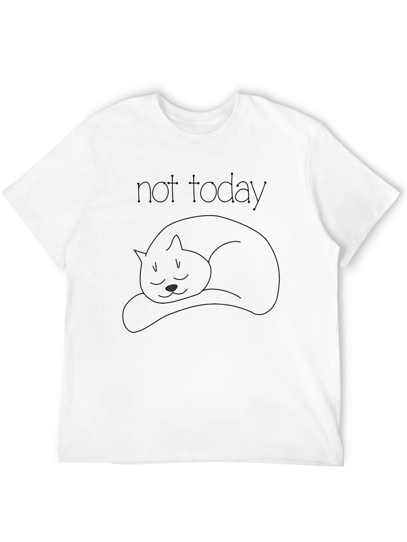 Not Today Black Cat T-Shirt - Unisex Cotton Tee