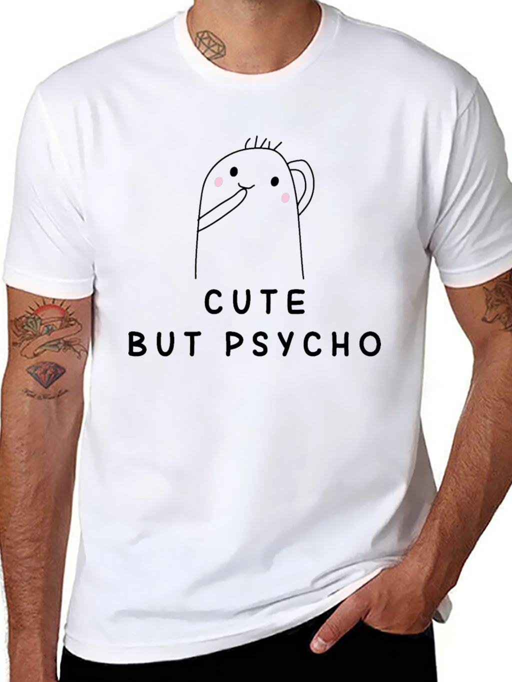 Cute But Psycho Graphic Tee - Mens Black T-Shirt