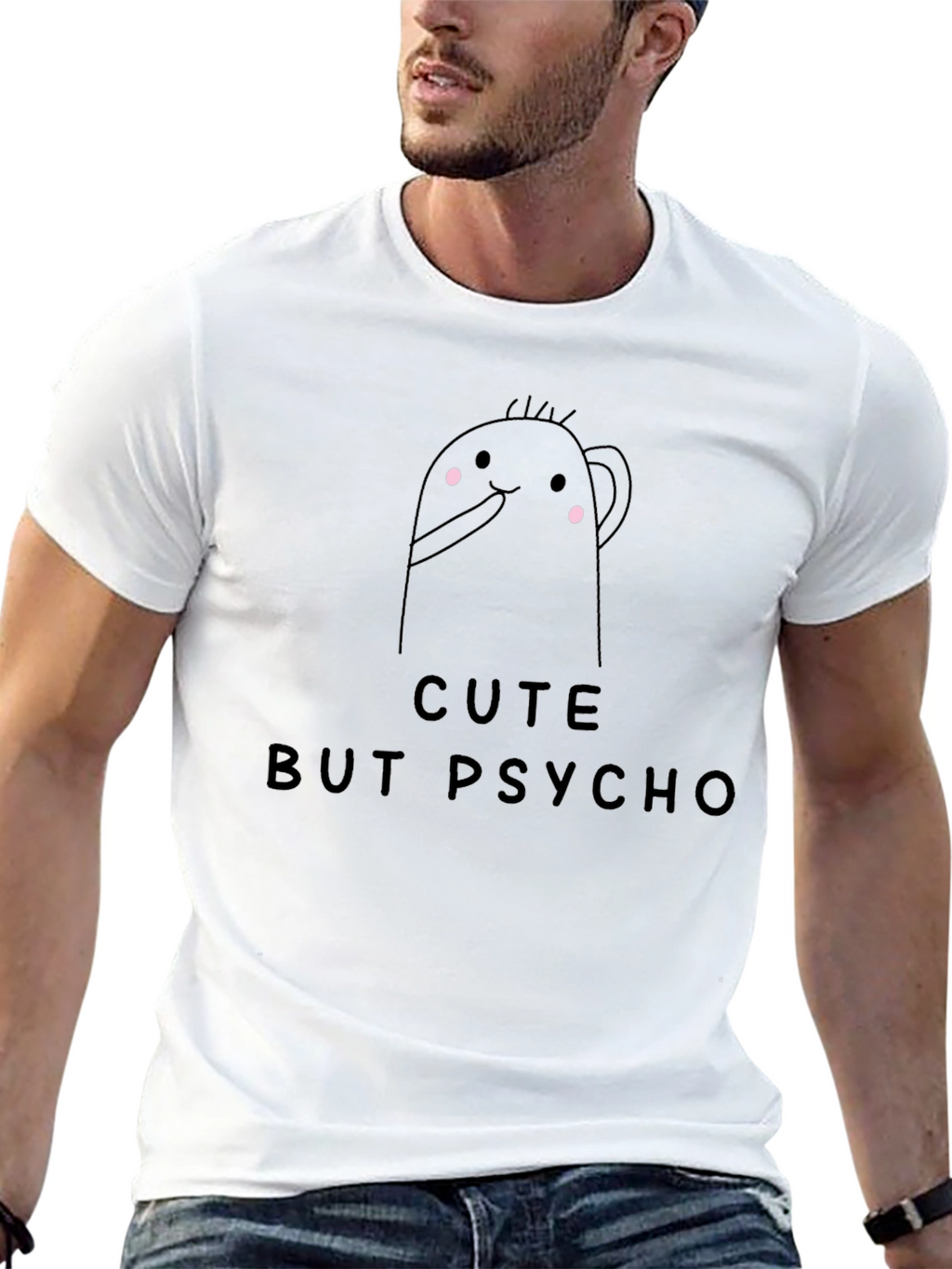 Cute But Psycho Graphic Tee - Mens Black T-Shirt