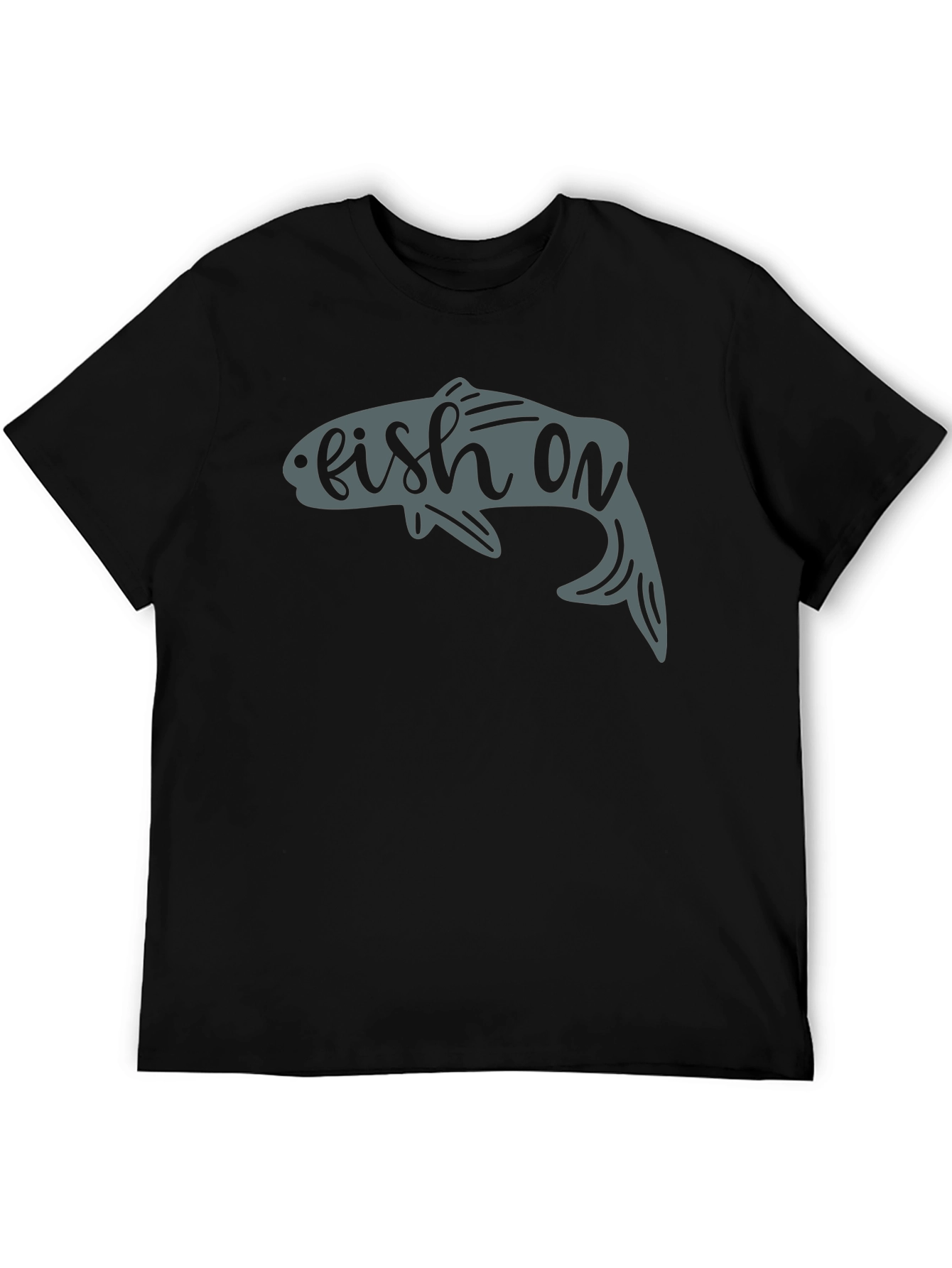 Fish On T-Shirt - Black Graphic Tee for Anglers