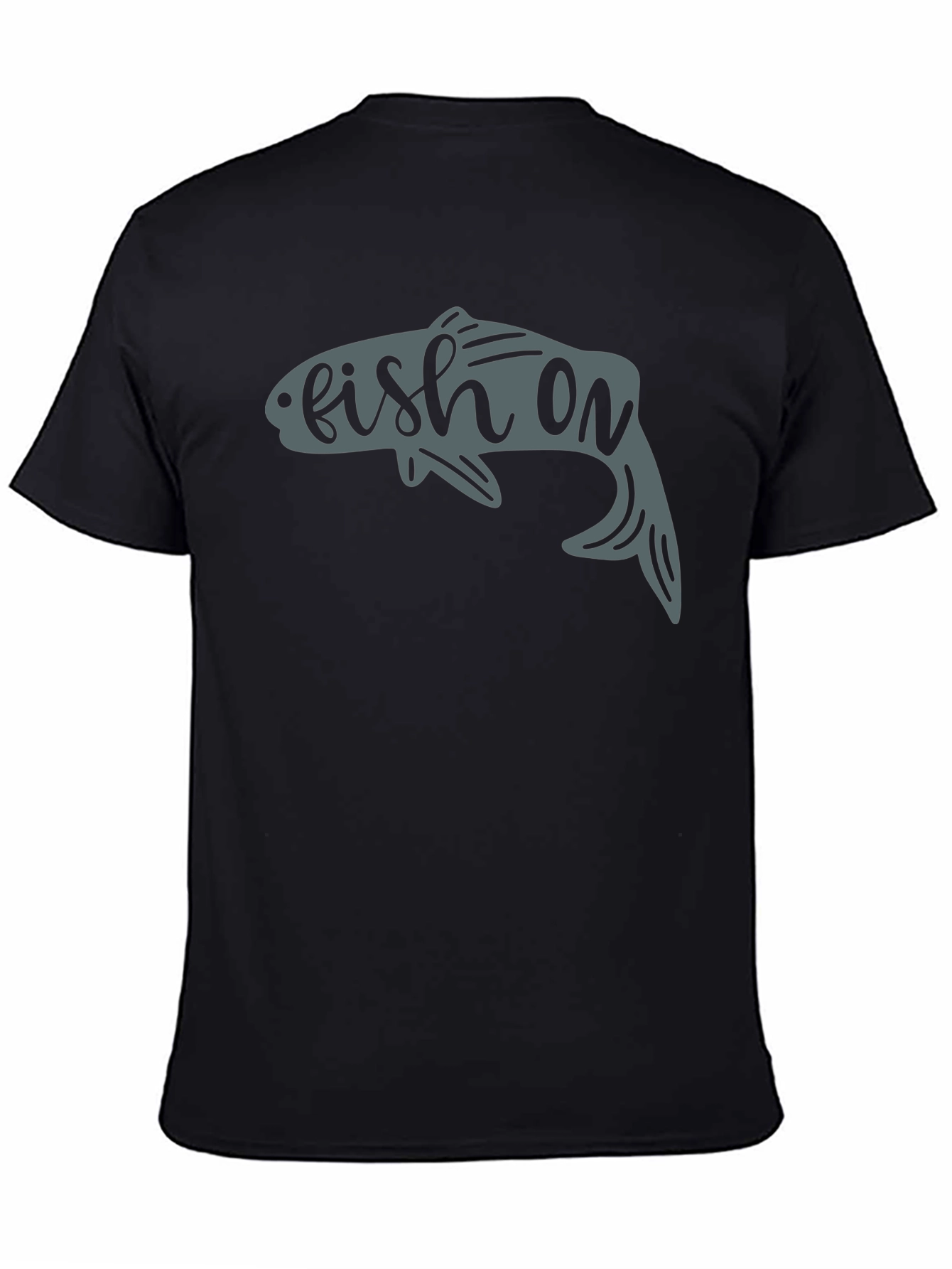 Fish On T-Shirt - Black Graphic Tee for Anglers