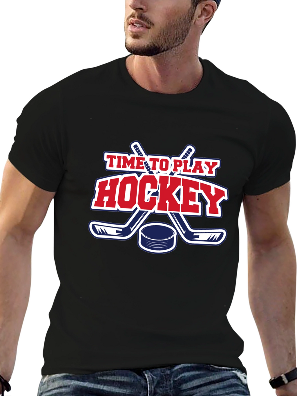Time to Play Hockey Graphic T-Shirt