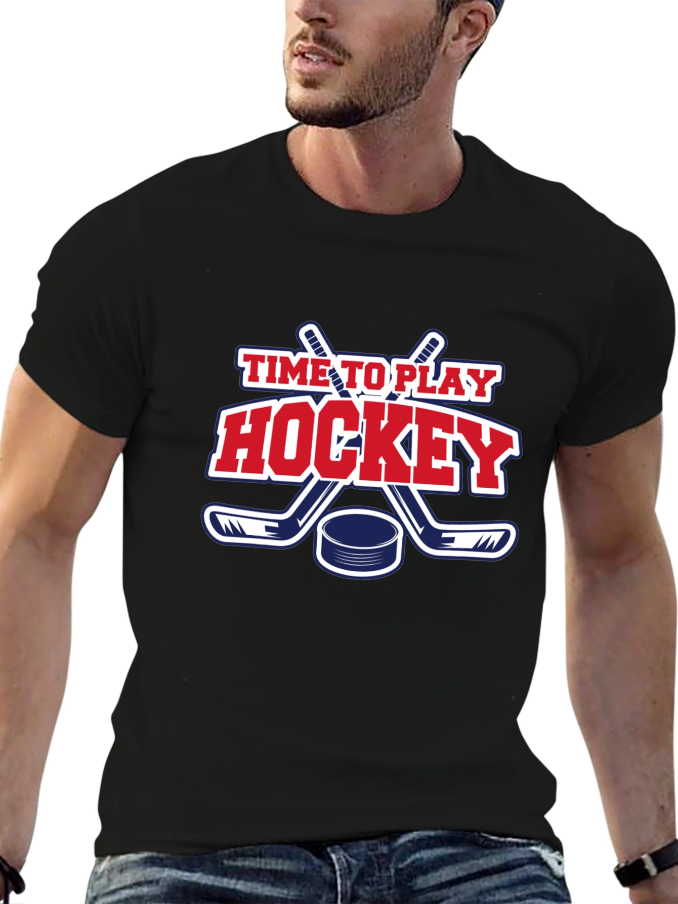 Time to Play Hockey Graphic T-Shirt