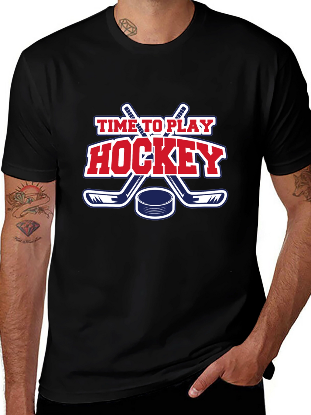 Time to Play Hockey Graphic T-Shirt