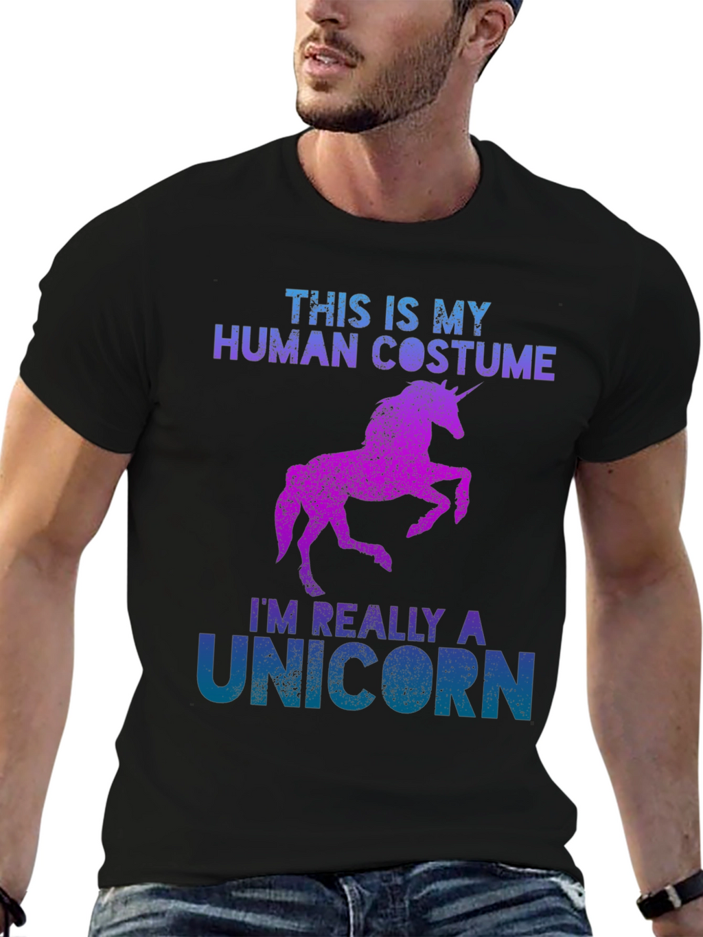 Unicorn Costume T-Shirt Funny Halloween Tee