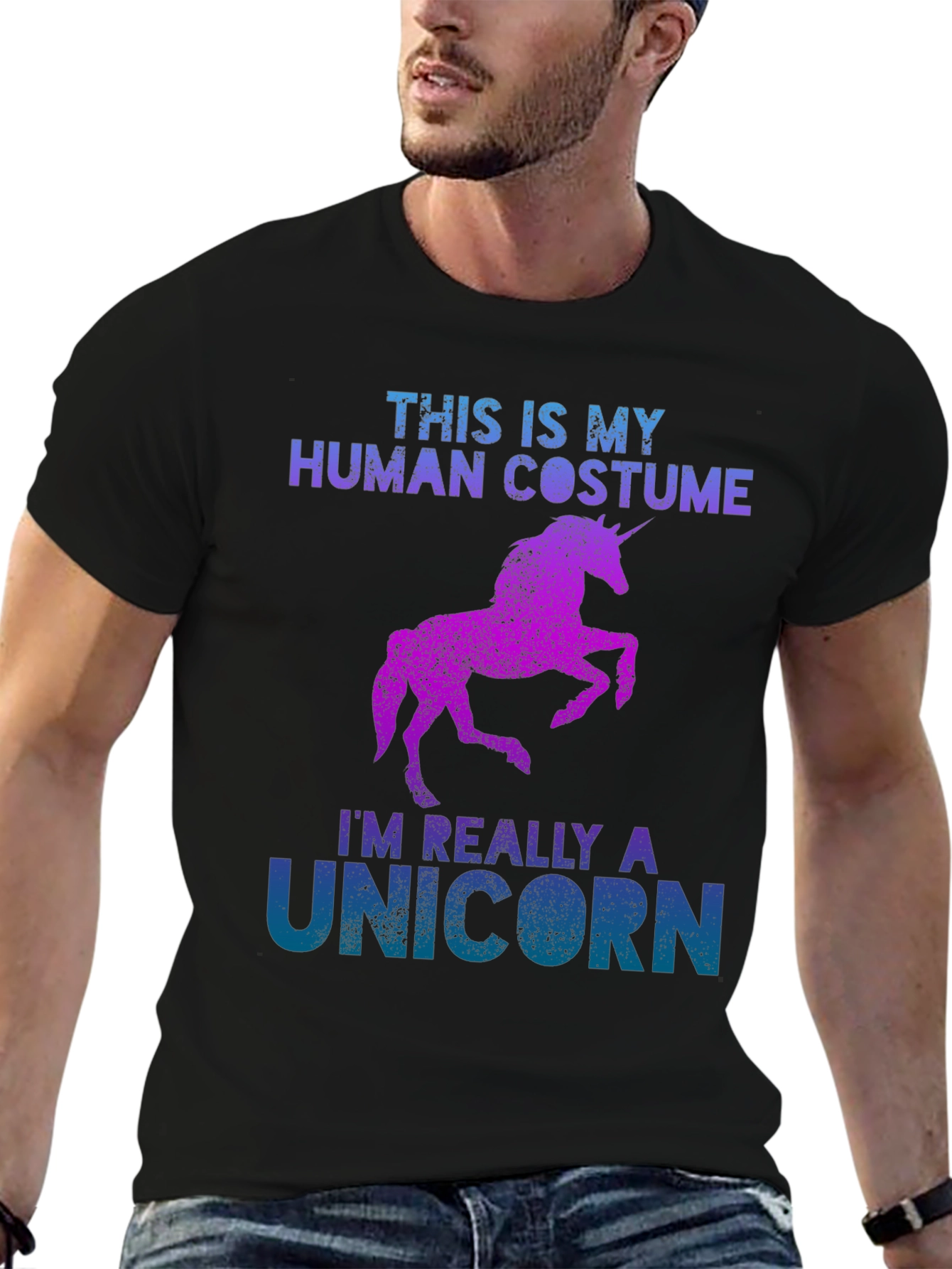 Unicorn Costume T-Shirt Funny Halloween Tee