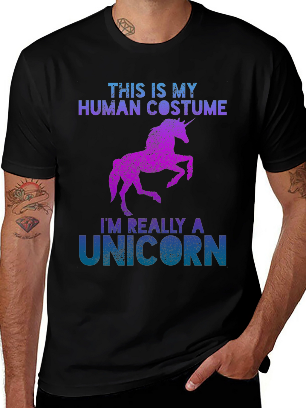 Unicorn Costume T-Shirt Funny Halloween Tee