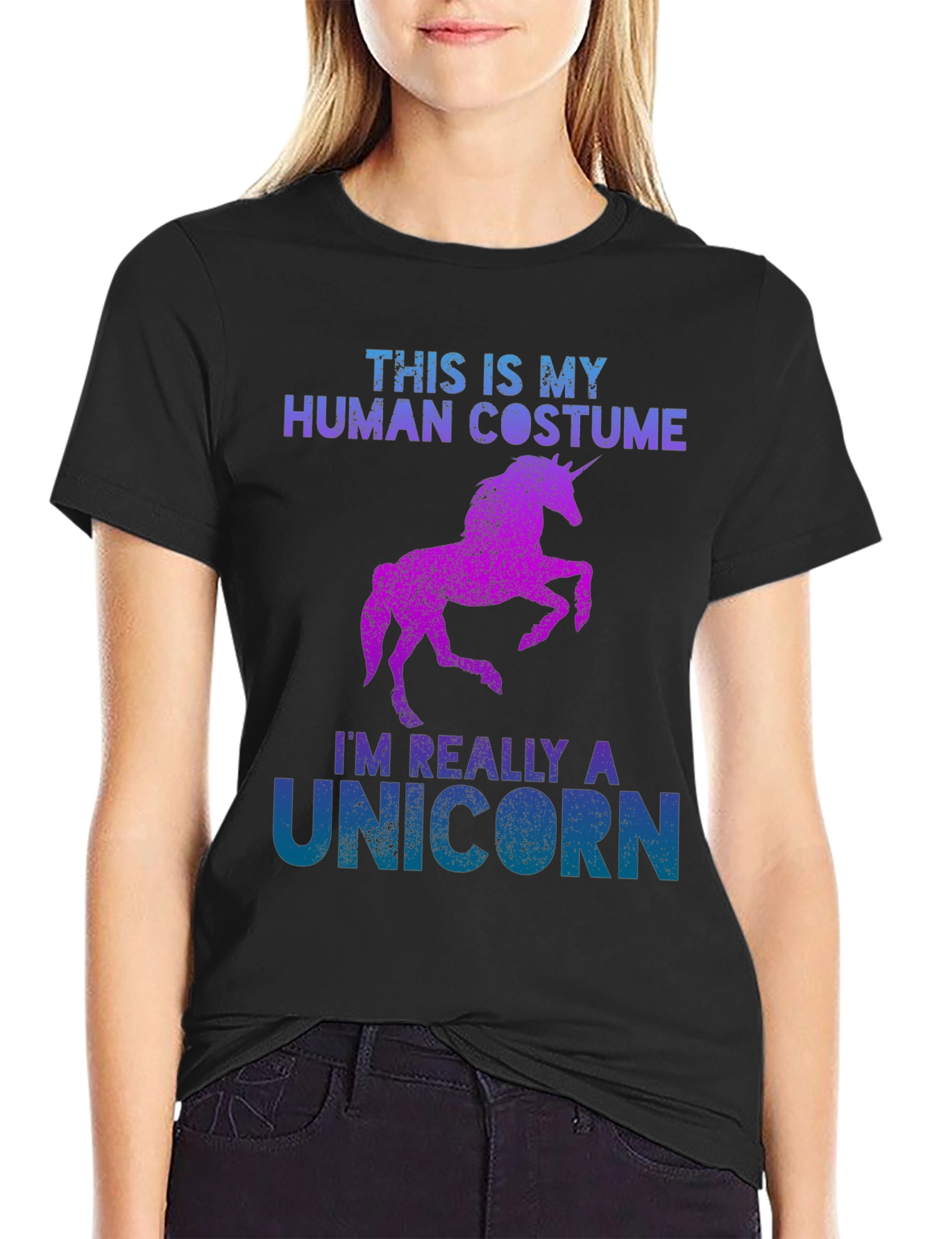 Unicorn Costume T-Shirt Funny Halloween Tee