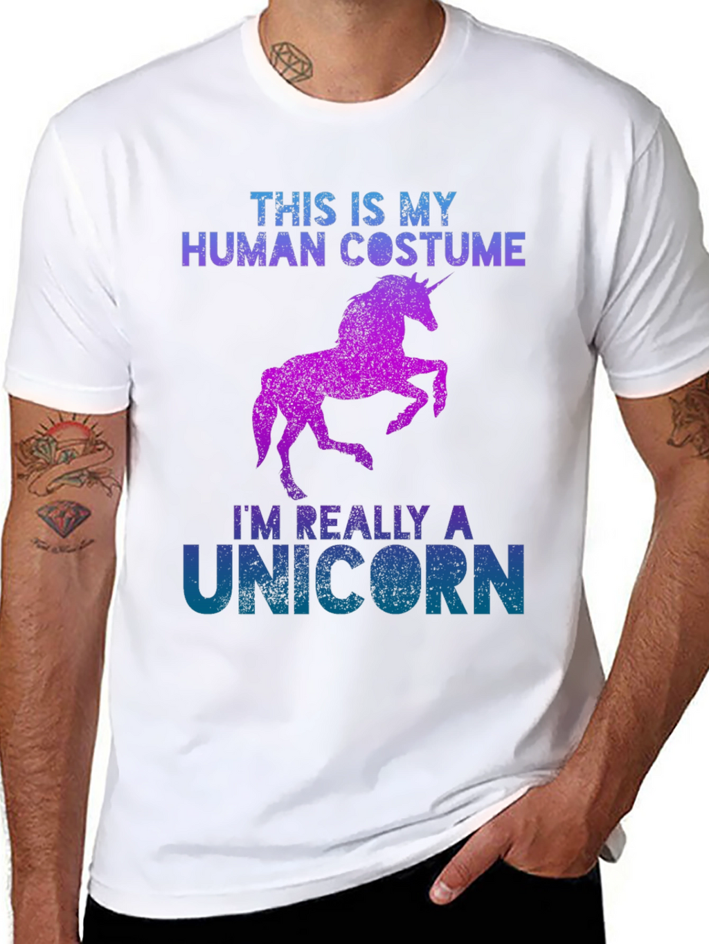 Unicorn Costume T-Shirt Funny Halloween Tee
