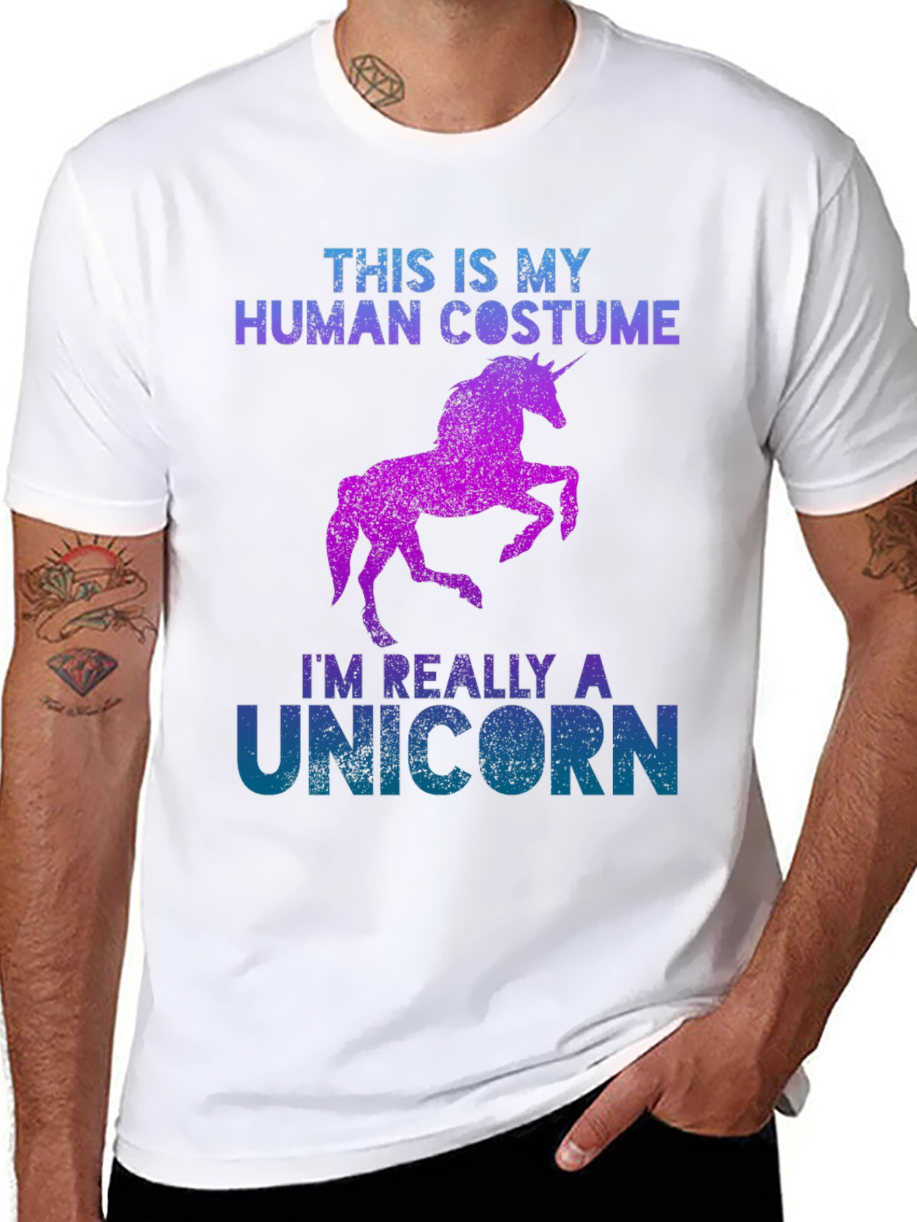 Unicorn Costume T-Shirt Funny Halloween Tee