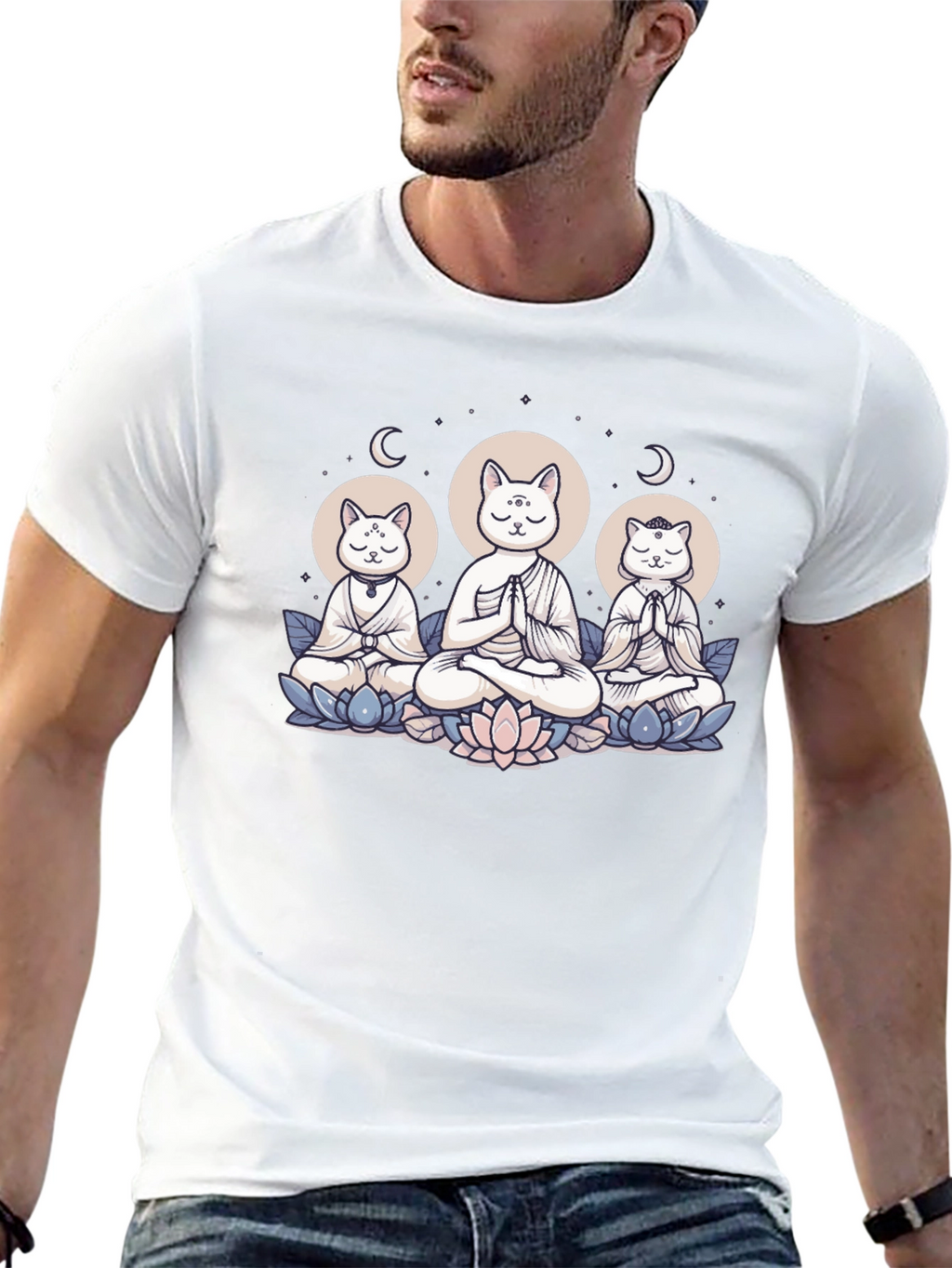 Meditating Cats T-Shirt - Zen Vibes