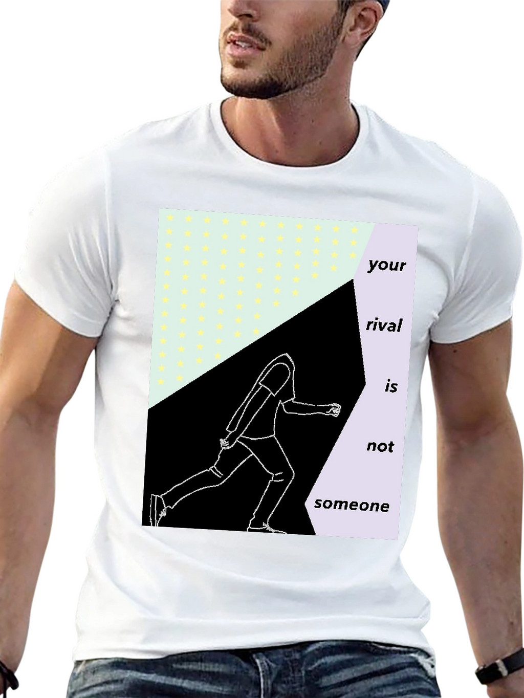 Abstract Runner Graphic Tee - Motivational Sportswear