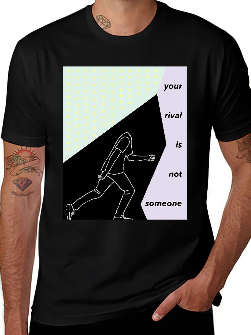 Abstract Runner Graphic Tee - Motivational Sportswear