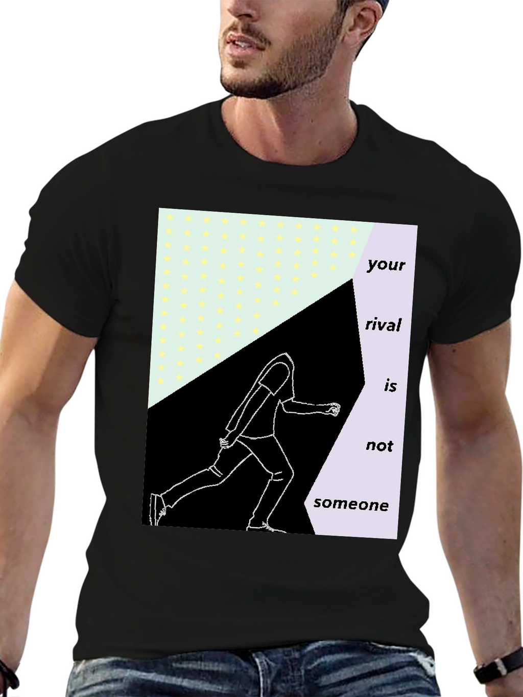 Abstract Runner Graphic Tee - Motivational Sportswear