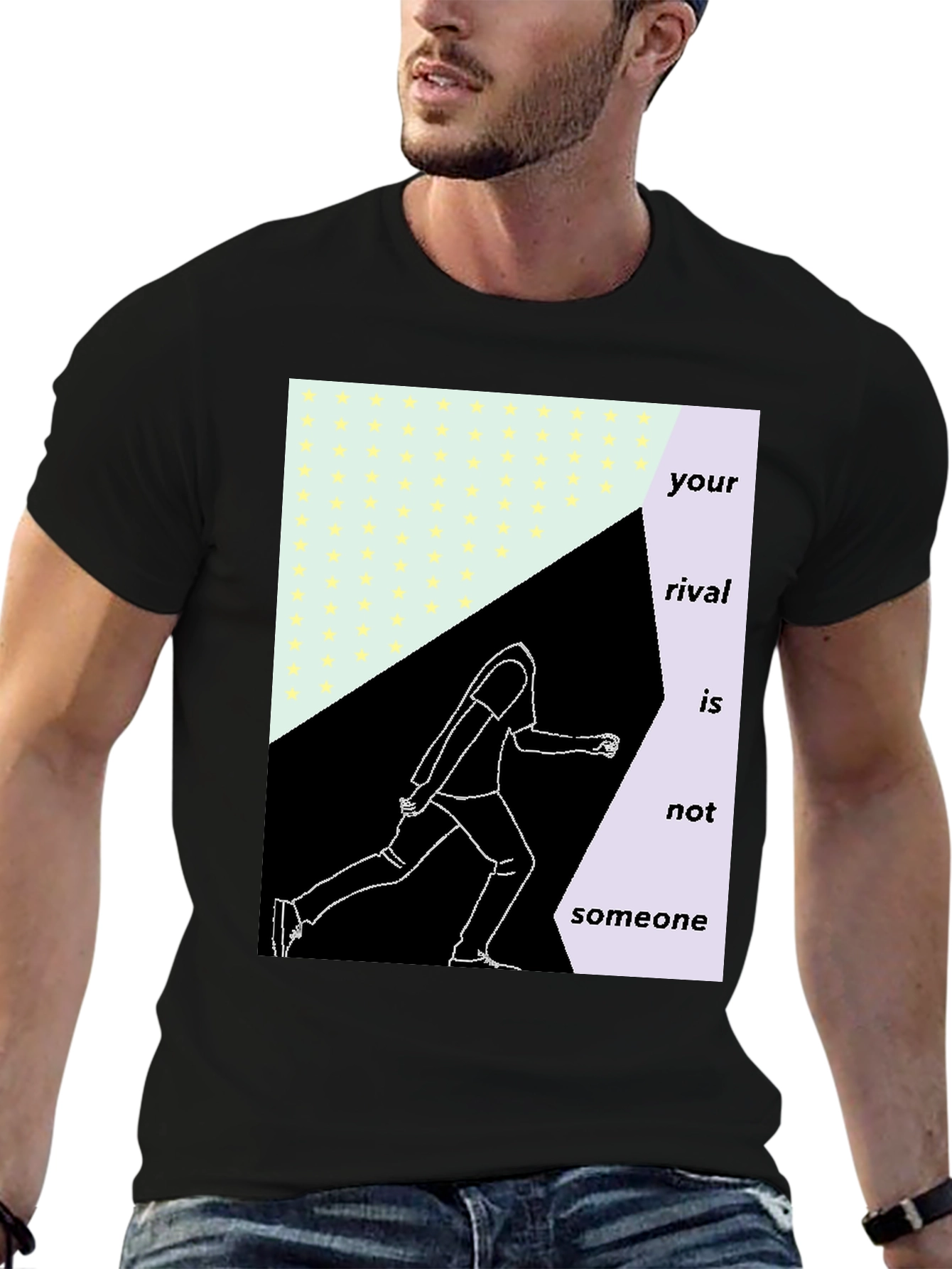 Abstract Runner Graphic Tee - Motivational Sportswear